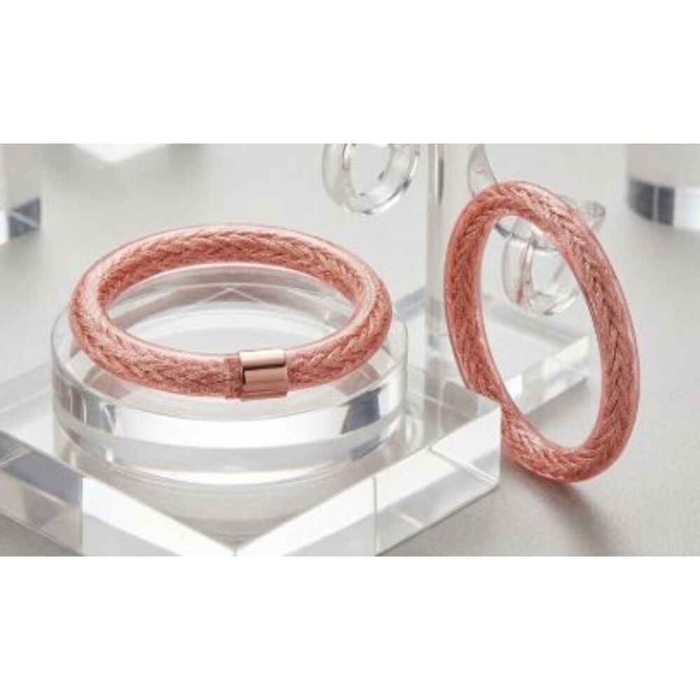 Pono by Joan Goodman Women's Pink Braided Resin Bangle Bracelet NWOT 250